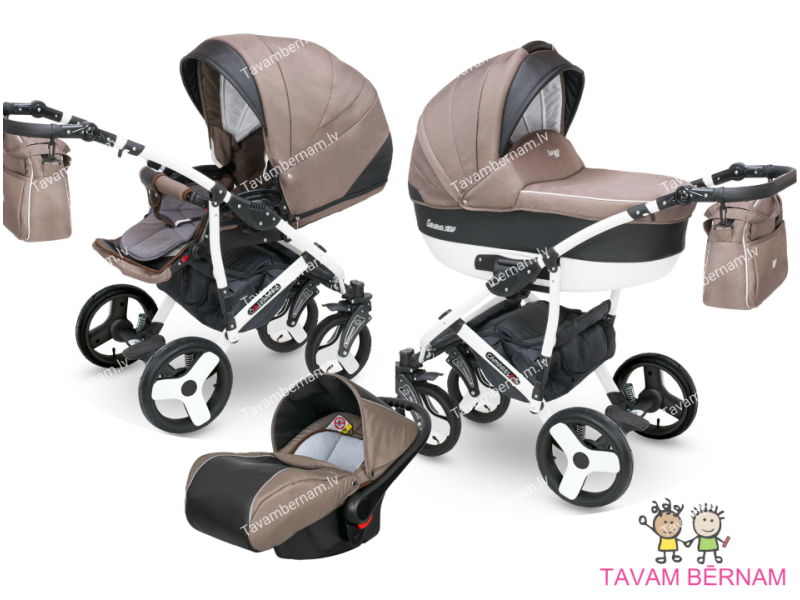 Camarelo Carera new bērnu universālie ratiņi 3in1 col.CAN-5 (denim dark beige) Camarelo Carera new bērnu universālie ratiņi 3in1 col.CAN-5 (denim dark beige)